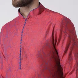 Chitwan Mohan Men Maroon Regular Kurta with Churidar image 3