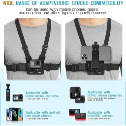 HRYFiNE MotoVlogging Mobile & Camera Chest Harness Mount with Mobile Holder Strap image 5