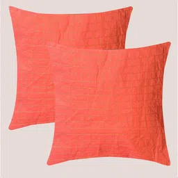 Molcha Orange Set of 5 Checked Square Cushion Covers image 2