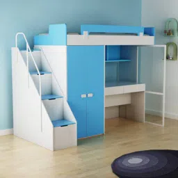 alex daisy Boston Study Kids Bunk Bed Set in Blue & White Colour-picture-21