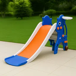 ehomekart Slide for Kids - Unicorn Slider with Extended Buffer And Basket Ball-picture-36
