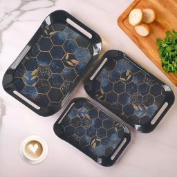 Modern Serving Platters, 3 Piece Set, Kitchen Tray Serving Set-image-1