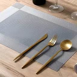 GROKI Grey 6 Pieces Textured Table Placement image 4