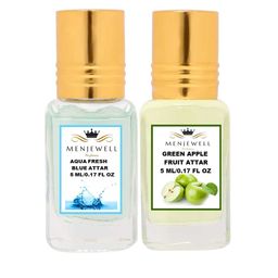 Menjewell Set of 2 Aqua Fresh & Green Apple Fruit Attar-16
