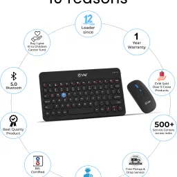 EVM EnArc Wireless Rechargeable Keyboard Mouse Combo Combo Set image 4