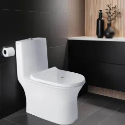 Dune One-Piece Rimless S-Trap Western Toilet | Anti-bacterial Glaze | Soft-Close Seat | Dual Flush | Floor Mounted Western Commode-13