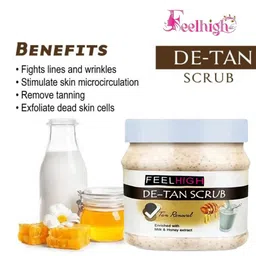 FEELHIGH Set of De Tan & Apricot Scrub for Face Scrub & Body - 500 ml Each image 3