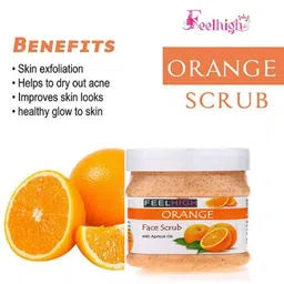 FEELHIGH Set of Papaya & Orange Scrub For Face & Body - 500 ml Each image 2