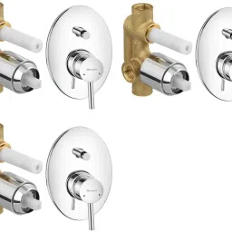 Agate concealed Diverter Body with Concealed Upper Part set of 3 pic 418 Agate Diverter with upper trim | Hot and Cold Basin Mixer | Complete set Diverter Faucet-0