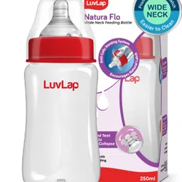 luvlap Anti-Colic Wide Neck Natural Flow Baby Feeding Bottle, BPA Free Pack of 1 - 250 ml-picture-13