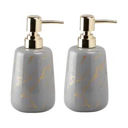 Kookee Grey 2 Pieces Abstract Ceramic Soap Dispenser 450ml each image 2