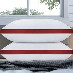 DADDY COOL White & Maroon 2 Pieces Fibre Breathable Sleeping Pillows-image-77