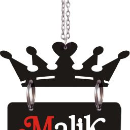 3D Acrylic Car Hanging MALIK with Crown Both Side Car Hanging Ornament-image-84