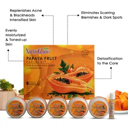 NutriGlow Sustainable Sustainable Papaya Facial Kit For Blemish Free 250g+10ml with Jade Roller image 5