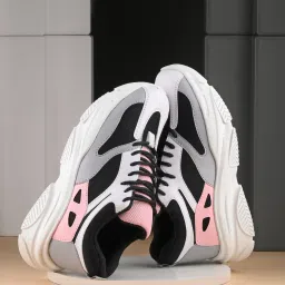 Women Black Colourblocked Chunky Casual Outdoor Sneakers Sneakers For Women-image-2