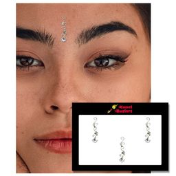 Comet Busters Set Of 3 Embellished Designer Bindis - Silver-Toned image 2