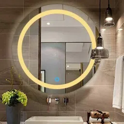 21x21 Inch LED Wall Mirror Glass with Touch Sensor Lights for Home Decor HA29 Bathroom Mirror-18