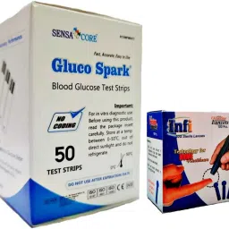gluco spark 50 T-Strips+100 Lancets 50 Glucometer Strips-23
