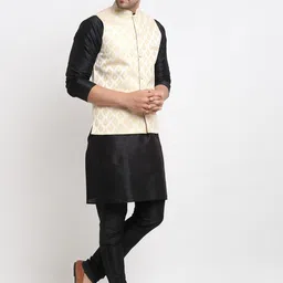 Kaifoo Men Multicoloured Kurta with Churidar & Nehru Jacket image 2