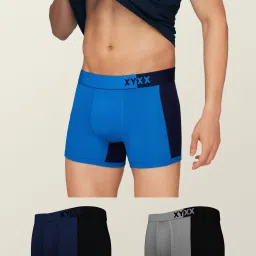 Pack of 3 Dualist Intellisoft Micro Modal Color Blocked Self Design Men Trunk-picture-21