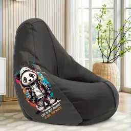 XXXL Black & White Life Printed Bean Bag Filled With Beans Teardrop Bean Bag With Bean Filling-12