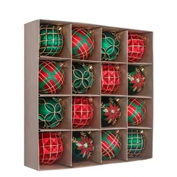 Little Surprise Box LLP Kids Green Set Of 16 Patterned Stockings Christmas Tree Ornament-image-16