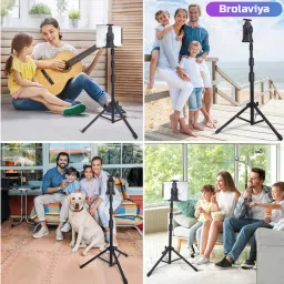 BROLAVIYA Tripod Floor Tablet / Mobile Stand, Adjustable Height Fit For 4-11 Inch Device Tripod image 2