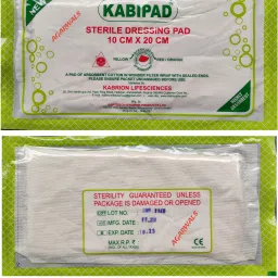 KABIPAD Premium Sterile Combine Dressing Surgical Pad 10CM x 20CM (Pack of 5) Interactive dressings Medical Dressing-image-64