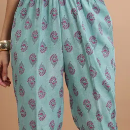 Vishudh Floral Printed Angrakha Kurta With Trousers & Dupatta image 5