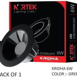 Kridha 6W Round Downlight Deep Junction & Concealed Box Light Green Pack of 1 Recessed Ceiling Lamp-27