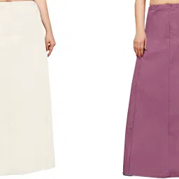 FABMORA COMBO-PTC-2-MAUVE-OFF-WHITE Pure Cotton Petticoat-12