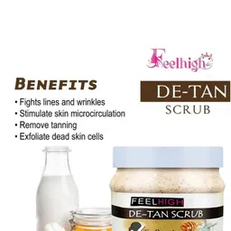 FEELHIGH Set of De Tan Scrub & Mix Fruit Scrub For Face & Body - 500 ml Each image 4