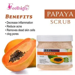 FEELHIGH Set of Papaya & Orange Scrub For Face & Body - 500 ml Each image 4
