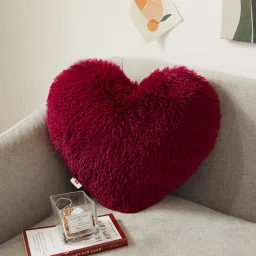 Valentine Special Huggable Fur Heart shape Cushion Pillow Stuffed Toy- 32 cm-image-69