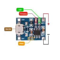 TP4056/TC4056 1A Li-Ion Lithium Battery Charging Module – Micro B USB image 4