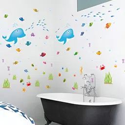 Asian royal Green & Blue 3D  Printed Self Adhesive Wall Sticker-image-85