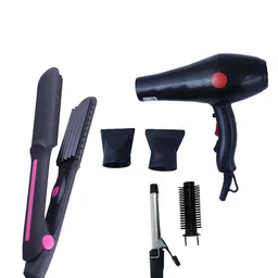 NIRVANI Set of 3 2888 Hair Dryer With Ceramic Plate Hair Crimper & Iron Rod Hair Curler-13