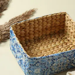 HABERE INDIA bohemian Blue Bamboo Small Multi-Utility Seagrass Organisers-52