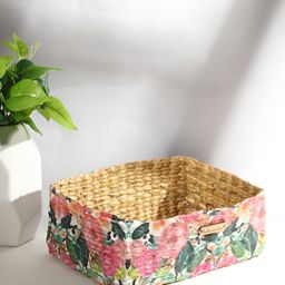 HABERE INDIA Bohemian Brown & Pink Printed Regular Seagrass Small Organiser-27