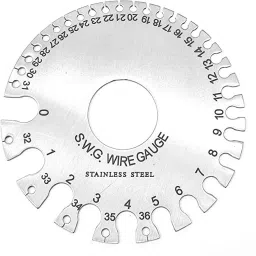 S.W.G. Wire Gauge Sized From 0 TO 36 On Front - 0.19 TO 8.23 On Back Marking Gauge-picture-0