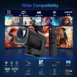 Projevox HY320 Mini 4K Support 1GB/8GB 180° Rotation full HD Android 11/WiFi/Autokeystone (5000 lm / 1 Speaker / Wireless / Remote Controller) Portable Projector image 5