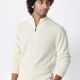 RARE RABBIT Men Toyd Regular Fit Mock Collar Sweater-image-23
