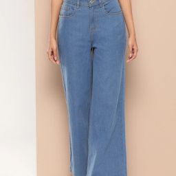 Women Regular High Rise Light Blue Jeans-image-36