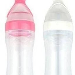 Baby Squeezy Bottle Feeder|Spoon Ceralac Rice Paste Milk Food Feeder (Pack of 2) - SILICONE-0