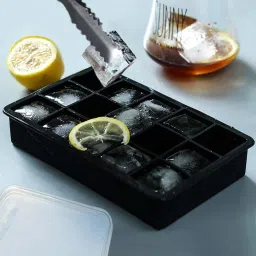 on gate Silicone Ice Cube Trays Molds, 15 Cavities Ice Tray Black Silicone Ice Cube Tray image 4