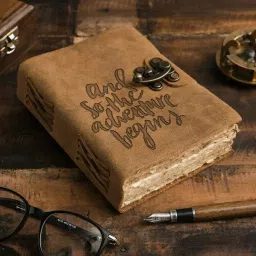 Leather Cover Engraved Diary With Metal Lock Daily Use Journal A5 Diary unruled 100 Pages-19