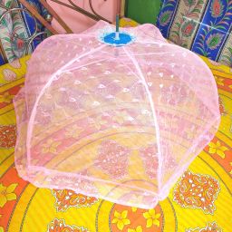 mukta collection Polyester Infants Washable Six Stick Baby Mosquito Net Pink B Mosquito Net image 3