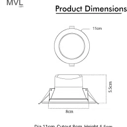 mvl 9 Watt Decorative LED Round Ceiling Light, Pack Of 6 Ceiling Light Ceiling Lamp image 4