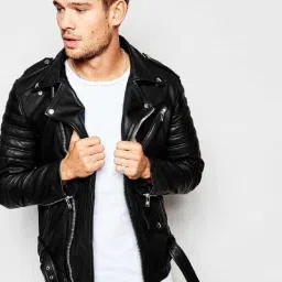 Men Solid Biker/Riding Jacket-image-86