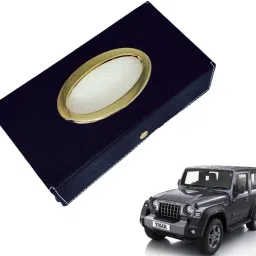 Chrom-Black Tisue Box Leatherete-319 Vehicle Tissue Dispenser-image-95